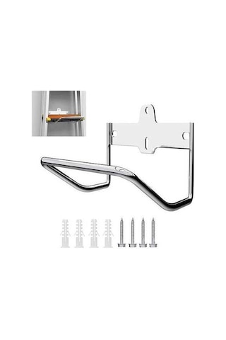 Pazly Ağır Hizmet Garaj Depolama Merdiveni - Paslanmaz Çelik, 20.32x19.05cm, Katlanabilir, Uzay Tasarrufu, Duvar Braketli, Garaj İçin