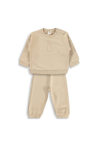 Civil Baby Tavşan Baskılı Basic 6-18 Ay Takım - Bej