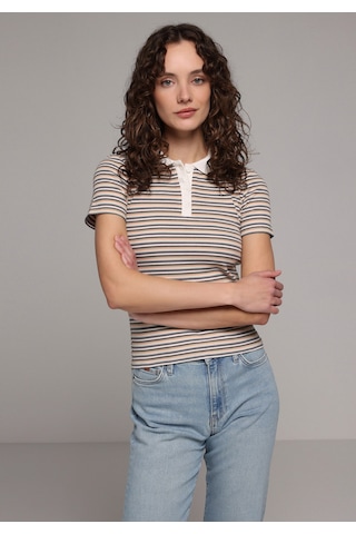 Colin's Colins Slim Fit Polo Yaka Çizgili Kadın Yeşil Kısa Kol Tişört Cl1078875 Q1.v1 Grn