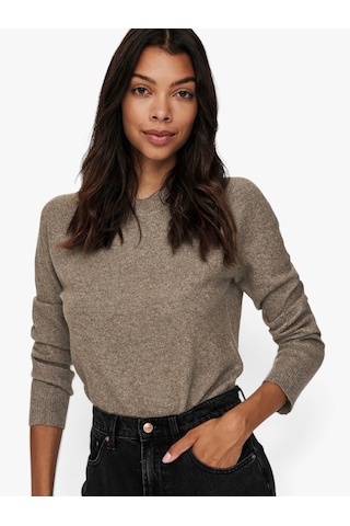 Only Onlrıca L/s Pullover Knt Noos Kadın Kahverengi Kazak - 3601186