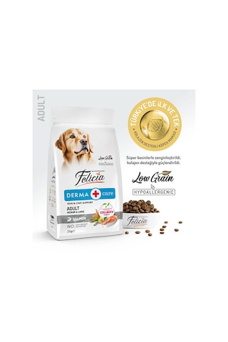 Felicia Hypoallergenic Medium Large Somonlu Düşük Tahıllı Yetişkin Köpek Maması 6 Kg 118-10002.04