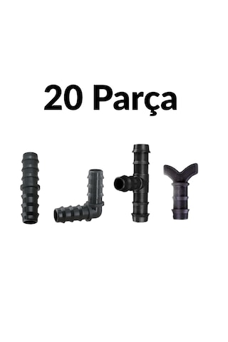 16mm Damlama Boru Tamir Seti 20 Parça Nipel-dirsek-te-tapa Kurtağzı 5 Li