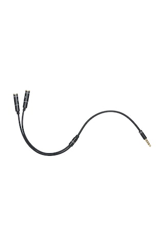 Honmex 3.5mm Tek Erkekden Çift Dişeye Ses Çevirici Kablosu, 30cm Uzunluk, Siyah, Alloy+bakır Malzeme