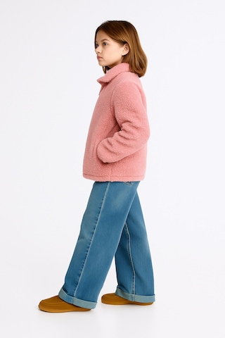 Esila Kids Kız Çocuk Peluş Ceket Fermuarlı Uzun Kollu 4-10 Yaş Pembe