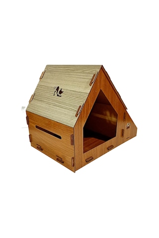 Dekoratif Ahşap Kedi Evi 40 x 40 x 35 CM