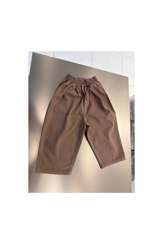 Poala Kids Unisex Brown Balloon Jeans Kahverengi