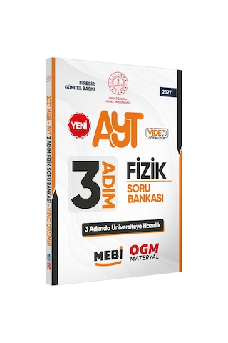 2027 Ayt Mebi-ogm 3 Adım Fizik Soru Bankası Renkli A4 Boyut Video Çözümlü Baskı Ücreti