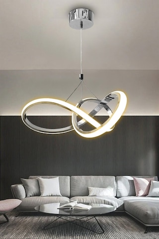 3 Renk Krom Modern Sarkıt Led Avize 3 Mod Krom
