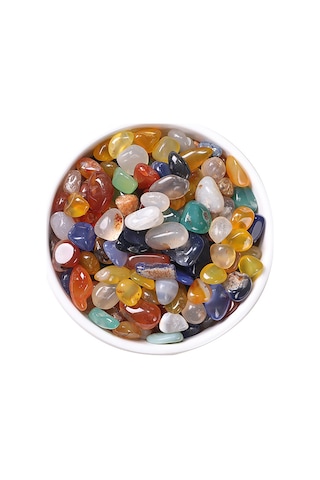 Neevoyu Doğal Çevrilmiş Akgat Taşları, Renkli Kırık Matalar, Akvaryum Dekorasyonu, Dıy Malzemesi, 9-12mm, 100g Paket