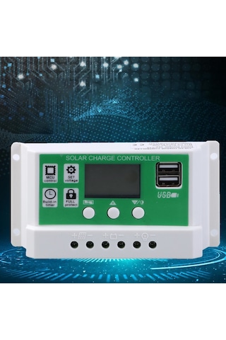 Geeroyoo 50a Akıllı Pwm Güneş Şarj Kontrol Cihazı - Çift Usb, Lcd Ekranlı, 12/24v Solar Panel Regülatörü