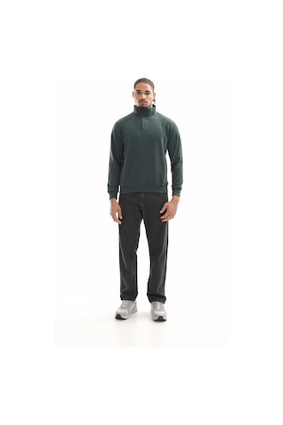 Boğazlı Sweatshirt Koyu Yeşil