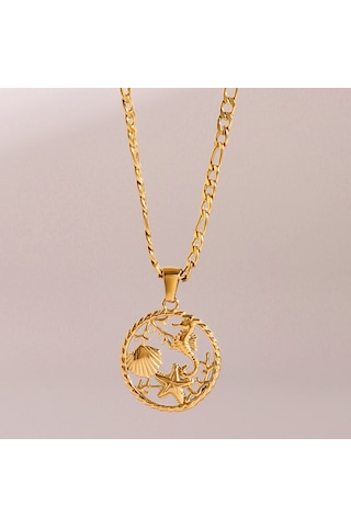 Paslanmaz Çelik Okyanus Serisi Kolye Yüksek Kaliteli İns Mücevher 18 Ayar Altın Kaplama Deniz Kabuğu Kolye Ucu Diğer