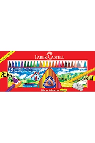 Faber-Castell Silinebilir Wax Crayon Mum Pastel Boya 25'li