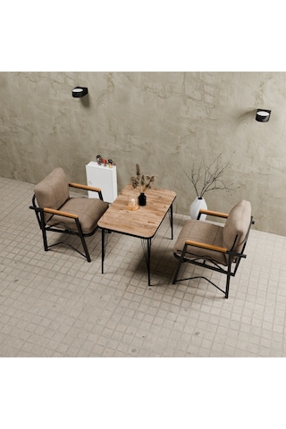 Mb Garden Furnıture Simetri Model, Balkon,mutfak, Bahçe, Cafe, Metal Koltuk Takımı, Bahçe Takımı , Çay Seti, 1+1+masa Cappuccino