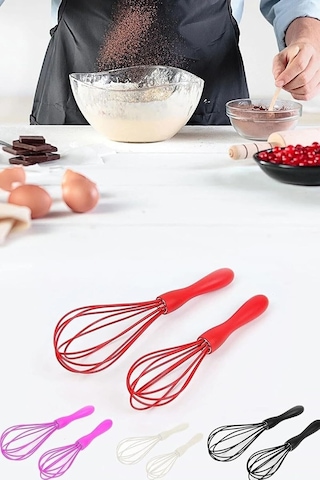 Safestore 2'li Silikon Yumurta Puding Sos Kremşanti Çırpma Teli Çırpıcı Genel