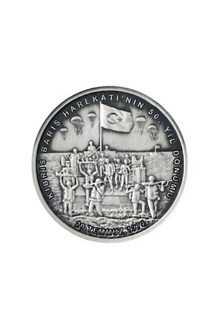 AgaKulche Kıbrıs Barış Harekatı'nın 50.Yıl Dönümü Gümüş Sikke Coin