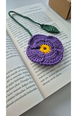 Mor Gelincik Büyük Boy Kitap Ayracı Hediyelik Kitap Aksesuarı