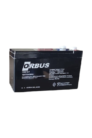Orbus 12v 7ah Amper Agm Jel Orbus Akü Ebatlar: 150x65x90mm