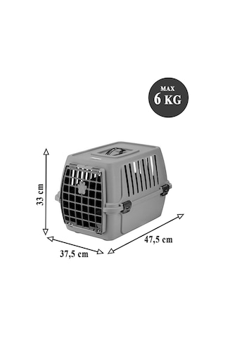 Pribor Kedi Köpek Evcil Hayvan Taşıma Çantası 47,5 X 33,5 X 33 Cm Gri