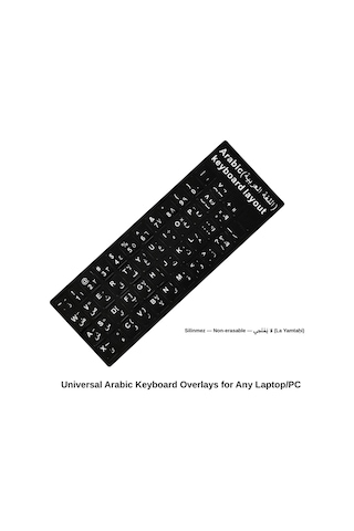 Silinmez Kalite Arapça Klavye Sticker Etiketi Laptop / Pc Uyumlu Pvc Arabic Keyboard Sticker