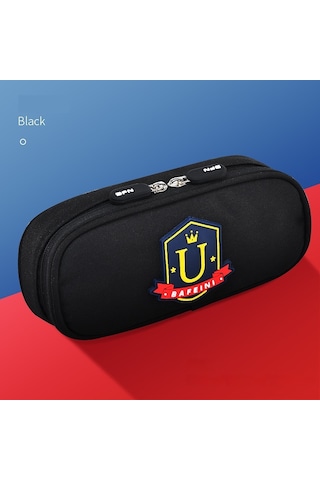 Tuomeng Büyük Kapasiteli Kalem Kutusu Öğrenci Katmanlı Basit Kalem Kutusu Kolej Siyah