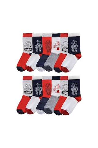 Ekinoks Erkek Çocuk Figürlü Soket Çorap 12 Li Paket Asorti