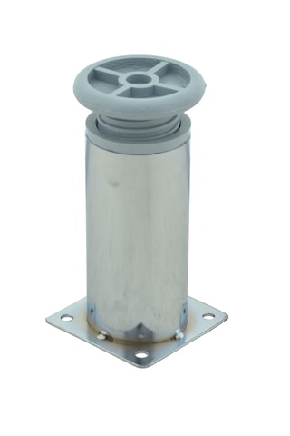 Ludıa Metal Ayarlanabilir 3 Adet Mobilya Ayağı Metal Tablalı 10cm Gri