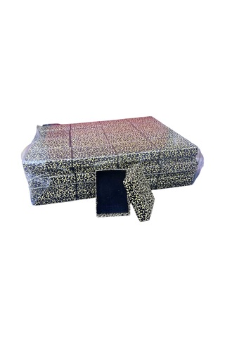 Karton Sünger Siyah Gold Çizgili Renk 8/6 Cm 48 Adet Üçlü Set Takı Kutusu Çok Renkli