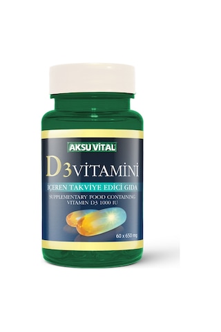 Aksu Vital D3 Vitamini 60 Softgel 650 MG