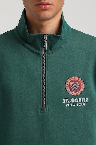 New World Polo Yeşil Slim Fit Half-zip Sweatshirt 23fwm64064-yesıl Yeşil