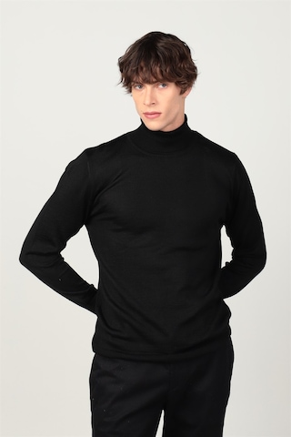 Tudors Slim Fit Dar Kesim Tam Boğazlı Yaka Düz Yün Erkek Kazak-23918 Çok Renkli