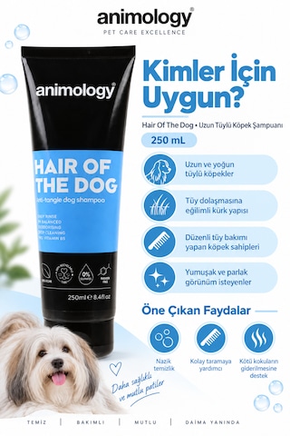 Animology Hair Of The Dog Uzun Tüylü Köpek Şampuanı Tüy Bakımı Ve Kolay Tarama 250 Ml