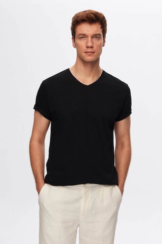 D's Damat Ds Damat Siyah V Yaka %100 Pamuk T-shirt 4HC141996755M Siyah