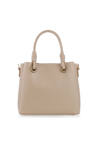 Bilik Deri Logo Detaylı Vizon Kadın El Çantası Riv 145-r Vizon