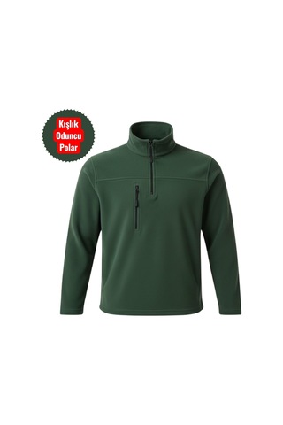 Eren Style %100 Cotton Pamuklu Kışlık Oduncu Polar Kadın- Erkek Yeşil
