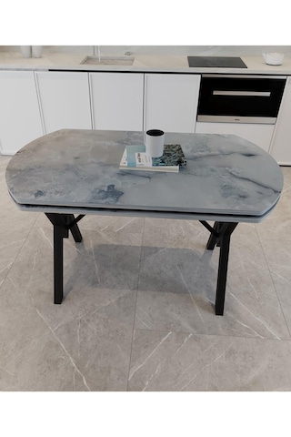 Avenza Living 70 120 Sabit Gofret Yemek Masası Gri - Mermer