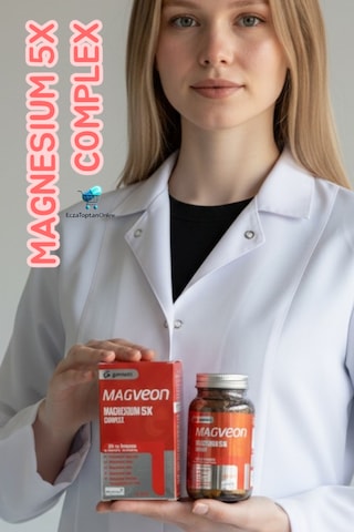 Genveon Magveon Magnesium 5x Complex 60 Tablet Magnezyum, Vitamin B6 Ve Vitamin D3 İçeren Takviye Edici