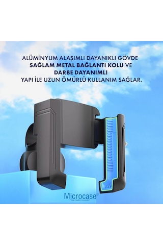 Bisiklet Gidon Bağlantılı Telefon Tutucu 360 Döner Başlık Kilit Mekanizmalı 3.5-6.8 İnç Uyumlu Kaymaz Silikon Pedli Bisiklet Telefon Tutucu - Al5741 Siyah