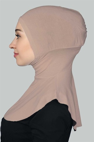 Altobeh Kadın Tesettür Pratik Boyunluklu Hijab - Sporcu Bone Pudra
