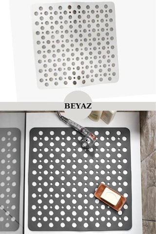 İsgstore Kare Vantuzlu Banyo Ve Duşa Kabin Küvet İçi Kaydırmaz Vantuzlu Banyo Paspası Beyaz Diğer