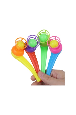 4 Adet Oyuncak Saksafon Popit Pipet Top Üfleme Oyunu  Hediyelik Parti Eğlencesi