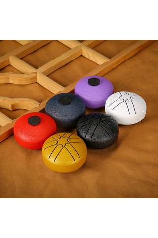 Mufunye Küçük Çocuklar İçin Taşınabilir 3 İnç 6 Sesli Çelik Dilli Vurmalı Enstrüman - Kırmızı