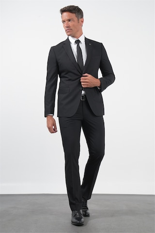 İmza Siyah Gabardin Mono Yaka 8 Drop Slim Fit Dar Kesim Basic Takım Elbise 1001255006