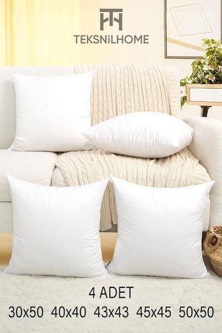 4 Adet Kırlent İç Yastık Boncuk Silikon 5 Ebat Premıum Koltuk Dekor Yastığı 45 x 45