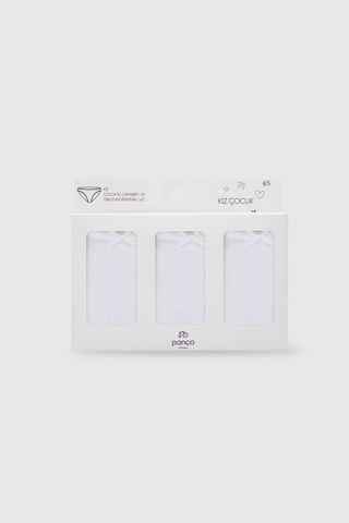 Panço Kız Çocuk Beyaz 3'lü Slip Set 2602gk14005