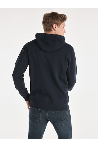 Colin's Colins Regular Fit Baskılı Kapüşonlu Lacivert Erkek Sweatshirt Lacivert