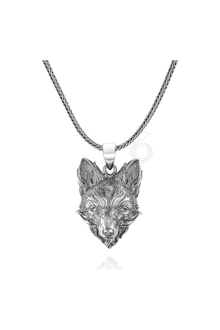 925 Ayar Gümüş Tilki Tasarım Erkek Kolye Gümüş