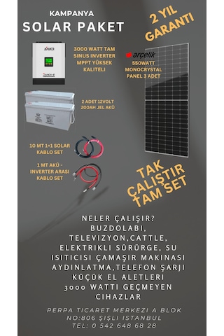 Spower 24 Volt 3000 Watt Set Tam Sinüs Smart Inverter Mppt-322