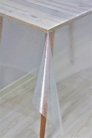 Pvc Şeffaf Simli Silinebilir Masa Örtüsü 005 Gri