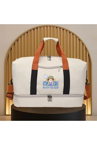 Sandwich Motion003 Bej Luffy Tasarımı Spor Çantası - Unisex, Her Mevsim Kullanım İçin Bej